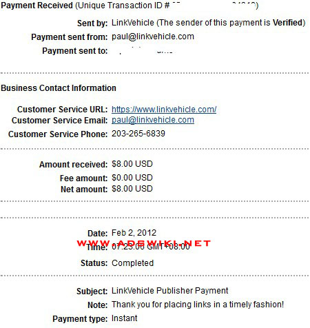 linkvehicle PAYMENT