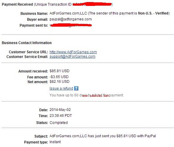 adforgames payment proof