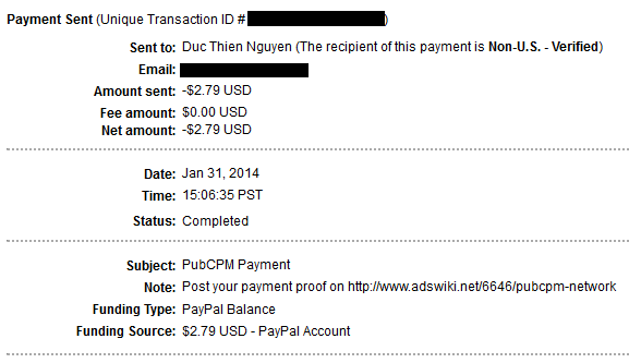 PubCPM Network - payment proof