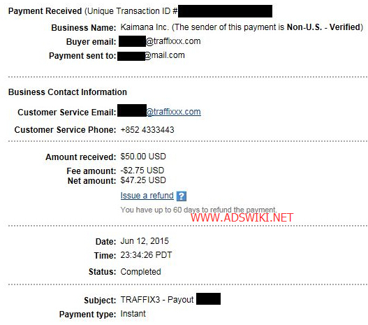 traffix3 payment proof